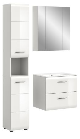 Badmbel Set 3-teilig Cover in wei Hochglanz Badkombination 105 x 185 cm