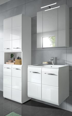 Badmbel Set 3-teilig Cover in wei Hochglanz Badkombination 135 x 185 cm
