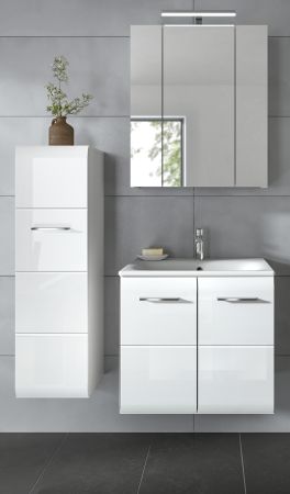 Badmbel Set 3-teilig Cover in wei Hochglanz Badkombination 105 x 185 cm