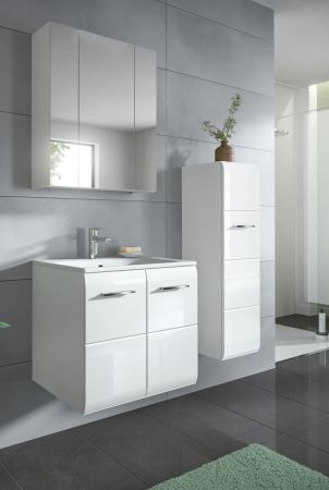 Badmbel Set 3-teilig Cover in wei Hochglanz Badkombination 105 x 185 cm