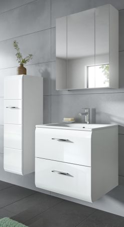 Badmbel Set 3-teilig Cover in wei Hochglanz Badkombination 105 x 185 cm
