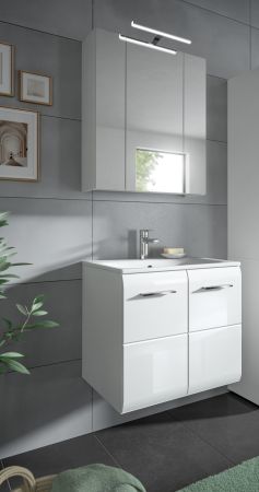 Badmbel Set 2-teilig Cover in wei Hochglanz Badkombination 60 x 185 cm