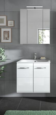 Badmbel Set 2-teilig Cover in wei Hochglanz Badkombination 60 x 185 cm