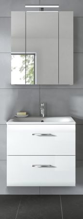 Badmbel Set 2-teilig Cover in wei Hochglanz Badkombination 60 x 185 cm