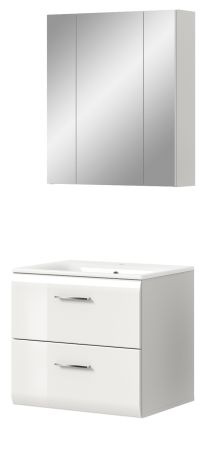 Badmbel Set 2-teilig Cover in wei Hochglanz Badkombination 60 x 185 cm