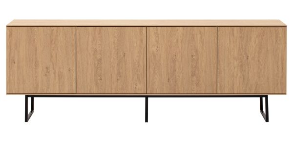 TV-Lowboard Breda in Stone Eiche 200 x 70 cm, mit Push-to-Open und Komforthhe