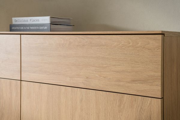 Sideboard Breda in Stone Eiche Kommode 115 x 98 cm, mit Push-to-Open