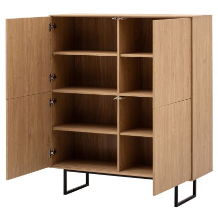 Highboard Breda in Stone Eiche Kommode 115 x 137 cm, mit Push-to-Open