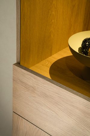 Wohnwand Breda in Stone Eiche Wohnkombination 2-teilig 223 cm, mit Push-to-Open