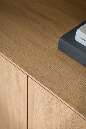 Wohnwand Breda in Stone Eiche Wohnkombination 2-teilig 223 cm, mit Push-to-Open