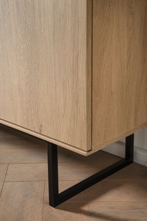 Wohnwand Breda in Stone Eiche Wohnkombination 2-teilig 330 cm, mit Push-to-Open