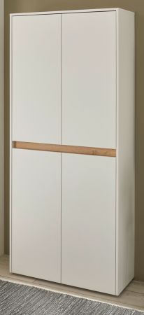 Schuhschrank Center in wei und Wotan Eiche Flurschrank 85 x 195 cm