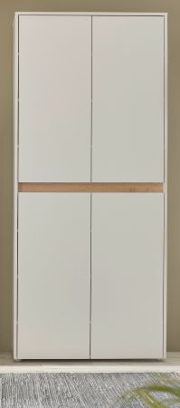 Schuhschrank Center in wei und Wotan Eiche Flurschrank 85 x 195 cm