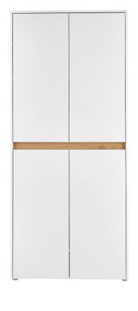 Schuhschrank Center in wei und Wotan Eiche Flurschrank 85 x 195 cm