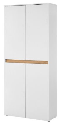 Schuhschrank Center in wei und Wotan Eiche Flurschrank 85 x 195 cm