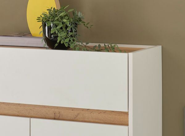 Garderobe Set 2-teilig Center in wei und Wotan Eiche Garderobenkombination 180 x 195 cm