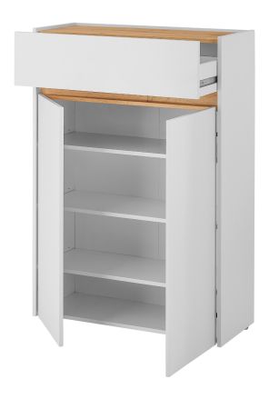 Garderobe Set 5-teilig Center in wei und Wotan Eiche Garderobenkombination 265 x 200 cm
