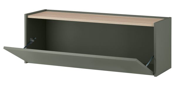 Hngeschrank Center in Salbei und Barista Eiche Flurschrank hngend 100 cm