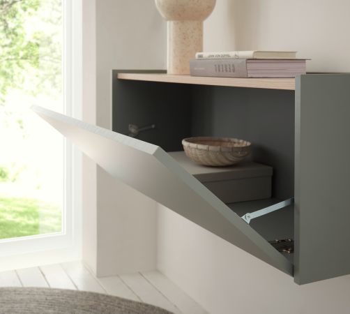 Hngeschrank Center in Salbei und Barista Eiche Flurschrank hngend 100 cm