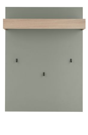 Garderobenpaneel Center in Salbei und Barista Eiche Wandgarderobe 100 x 135 cm