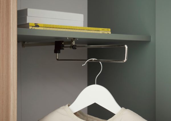 Garderobe Set 5-teilig Center in Salbei und Barista Eiche Garderobenkombination 230 x 200 cm