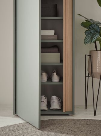 Garderobe Set 5-teilig Center in Salbei und Barista Eiche Garderobenkombination 230 x 200 cm