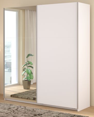 Kleiderschrank Swing in wei Schiebetrenschrank 2-trig mit Spiegel 178 x 203 cm, Soft-Close