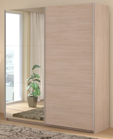 Kleiderschrank Swing in Jackson Eiche Schiebetrenschrank 2-trig mit Spiegel 178 x 203 cm, Soft-Close