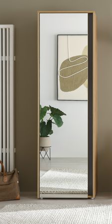 Garderobenschrank Center in Evoke Eiche und grau Flurschrank mit Spiegel 60 x 200 cm