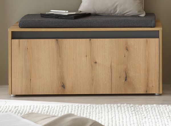 Garderobe Sitzbank Center in Evoke Eiche und grau Garderobenbank 100 cm