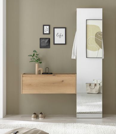 Hngeschrank Center in Evoke Eiche und grau Flurschrank hngend 100 cm