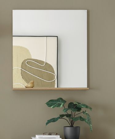 Garderobenspiegel Center in Evoke Eiche Wandspiegel mit Ablage 75 x 80 cm