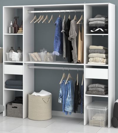 Parisot Kleiderschrank Combi in wei Mehrzweckschrank 176 x 180 cm