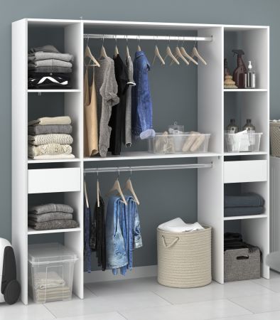 Parisot Kleiderschrank Combi in wei Mehrzweckschrank 176 x 180 cm