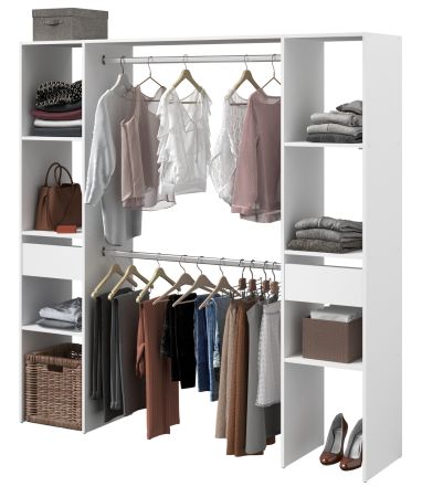 Parisot Kleiderschrank Combi in wei Mehrzweckschrank 176 x 180 cm