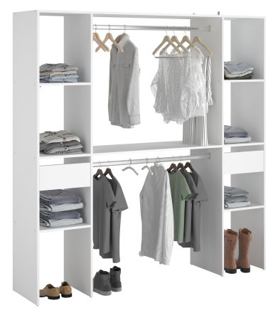 Parisot Kleiderschrank Combi in wei Mehrzweckschrank 176 x 180 cm