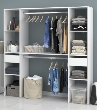 Parisot Kleiderschrank Combi in wei Mehrzweckschrank 176 x 180 cm