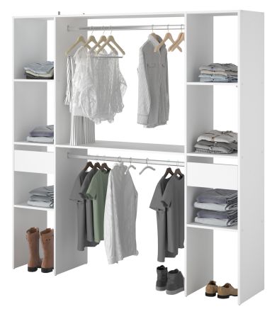 Parisot Kleiderschrank Combi in wei Mehrzweckschrank 176 x 180 cm