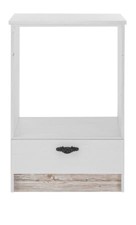 Herdumbauschrank Rovola in wei Pinie Landhaus Kche Unterschrank 60 cm, Soft-Close