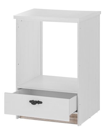Herdumbauschrank Rovola in wei Pinie Landhaus Kche Unterschrank 60 cm, Soft-Close