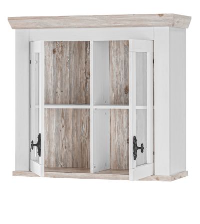 Kche Hngeschrank Rovola in wei Pinie Landhaus Kchenschrank hngend 92 x 85 cm, Soft-Close