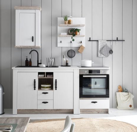 Kche Hngeschrank Rovola in wei Pinie Landhaus Kchenschrank hngend 55 x 85 cm, Soft-Close