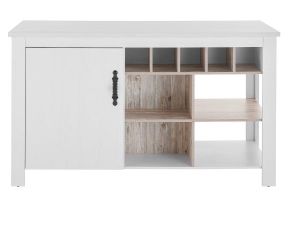 Kcheninsel Rovola in wei Pinie Landhaus Kchenschrank freistehend 161 x 77 cm, Soft-Close