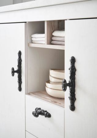 Kche Rovola in wei Pinie Landhaus Kchenschrank Set 4-teilig 191 x 200 cm
