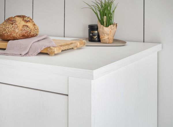 Kche Rovola in wei Pinie Landhaus Kchenschrank Set 4-teilig 191 x 200 cm