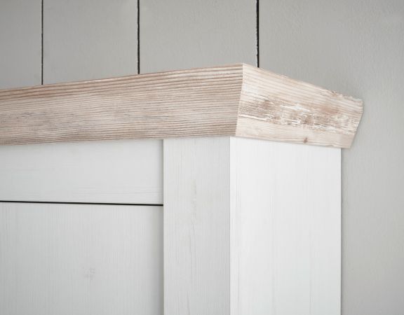 Kche Rovola in wei Pinie Landhaus Kchenschrank Set 4-teilig 191 x 200 cm