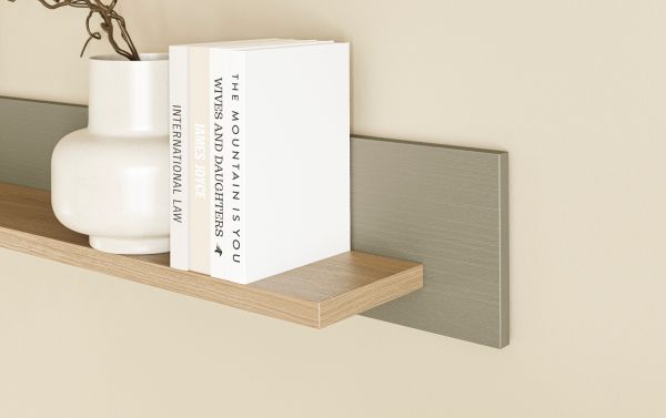 Wandboard Finnes in Salbei und Eiche Wandregal skandinavisch 180 cm