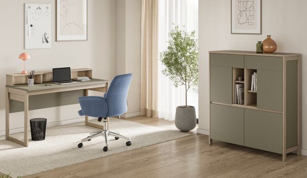 Schreibtisch Finnes in Salbei und Eiche Laptoptisch skandinavisch 120 cm