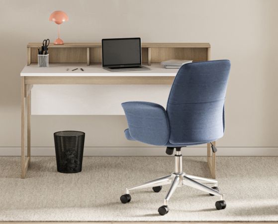 Schreibtisch Finnes in wei und Eiche Laptoptisch skandinavisch 120 cm