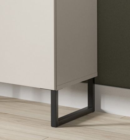 TV-Lowboard Morena in kaschmir und schwarz TV Unterteil 185 cm, Soft-Close